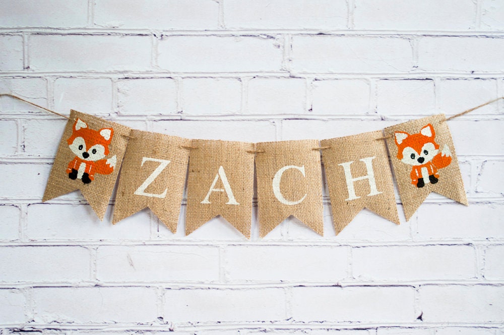 Woodland Balloon Garland & Personalized Banner Party Set, Woodland Creature Photo Backdrop, Fox Party Decorations, Birthday or Baby Shower