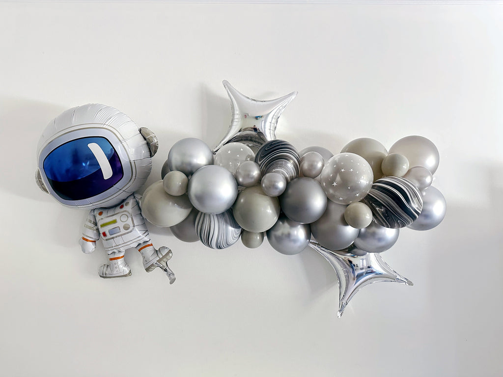 Silver Balloon Garland | Space Balloons | Galactic Party Theme | Astronaut Party | Cosmic Balloon Decor | Space Party