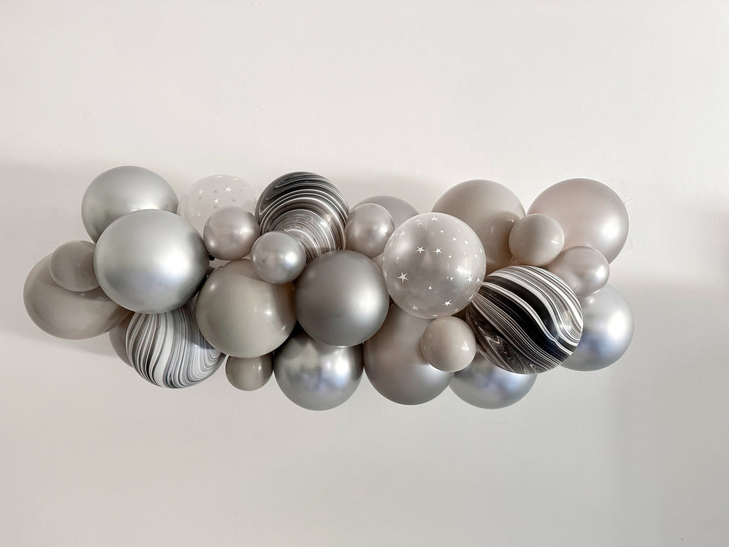 Silver Balloon Garland | Space Balloons | Galactic Party Theme | Astronaut Party | Cosmic Balloon Decor | Space Party