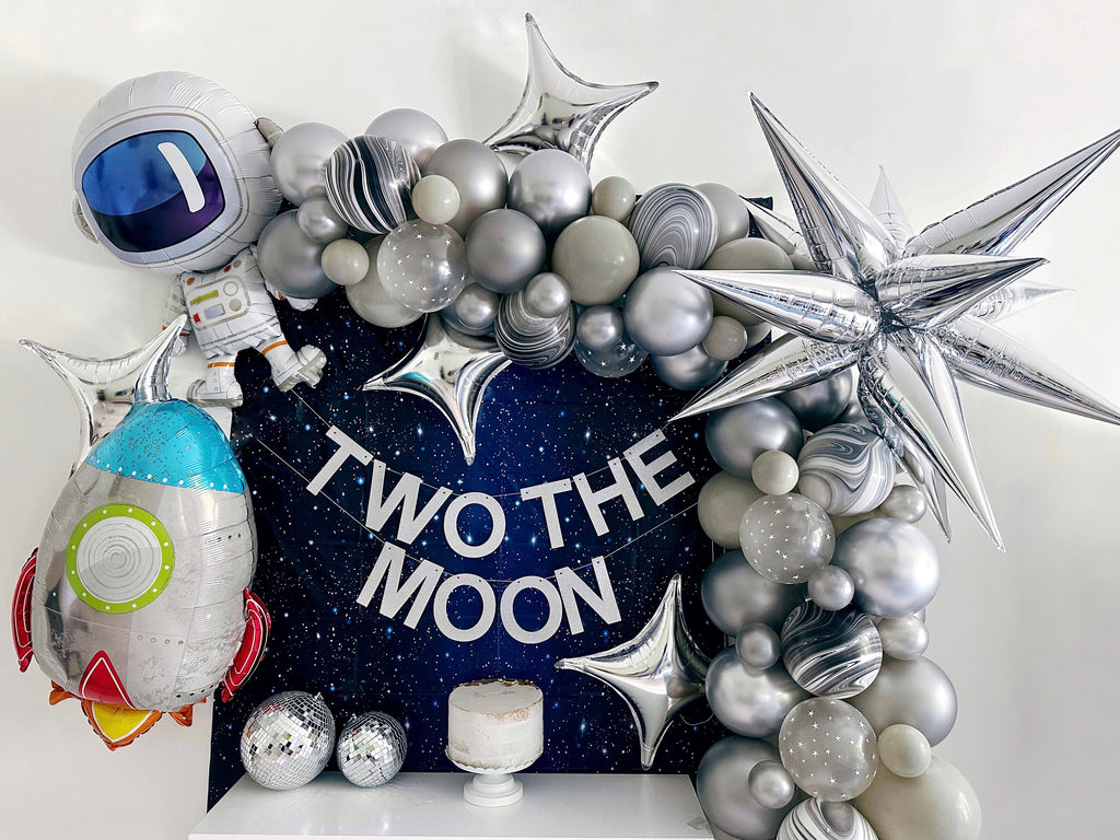 Silver Balloon Garland | Space Balloons | Galactic Party Theme | Astronaut Party | Cosmic Balloon Decor | Space Party
