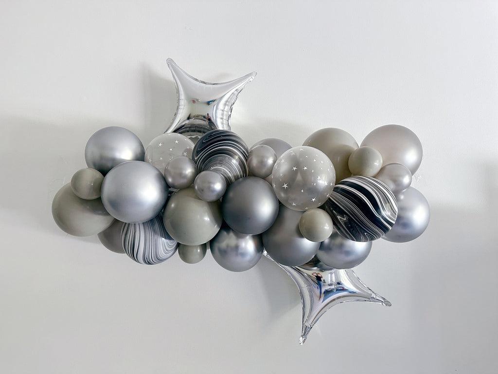 Silver Balloon Garland | Space Balloons | Galactic Party Theme | Astronaut Party | Cosmic Balloon Decor | Space Party