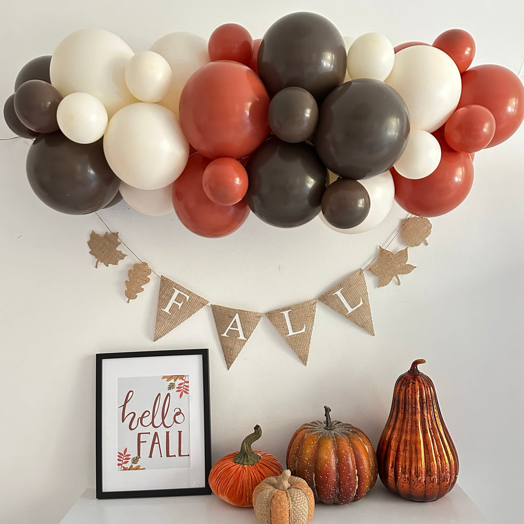 Fall Balloon Garland, Fall Party Decor, Fall Burlap Banner, Thanksgiving Decorations, Seasonal Decor, Fall Party Decorations COL510