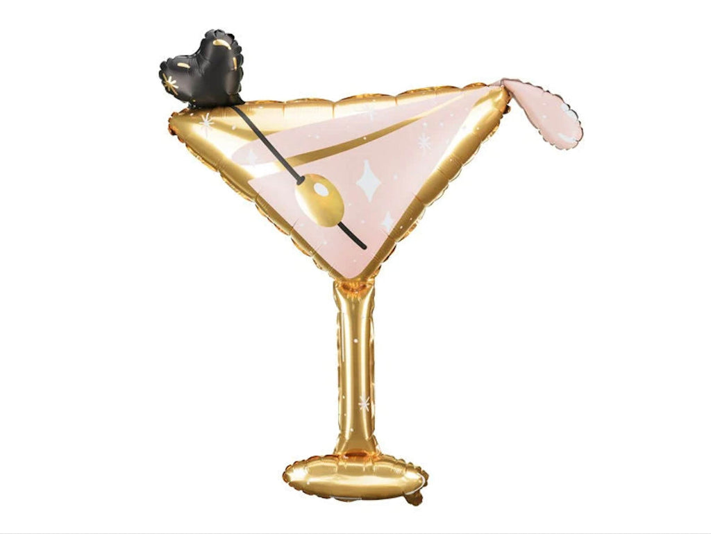 Cocktail Party Balloon Garland, Martini Glass Balloon, New Years Eve Party, Birthday Party Decorations, Seasonal Decor, Pink & Gold Balloons