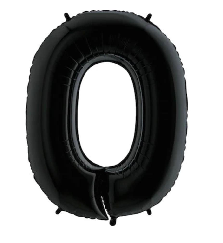 Black 0 Number Balloon, Number 0 Balloon, Black Jumbo 0 Balloon, 0 Balloon