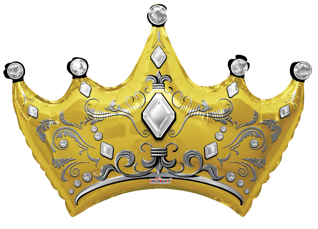 Gold Crown Foil Balloon| Large Crown Balloon, Royal Crown Balloon, King & Queen Birthday Balloon