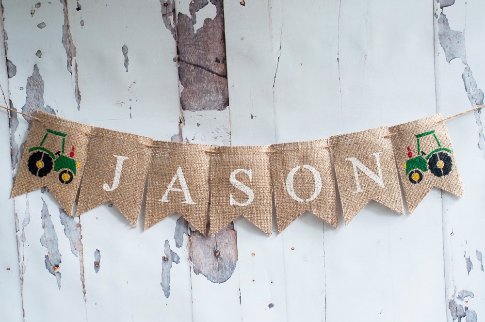 Tractor Banner, Truck Burlap Banner, Tractor Name Banner, Personalized Truck Banner, B159