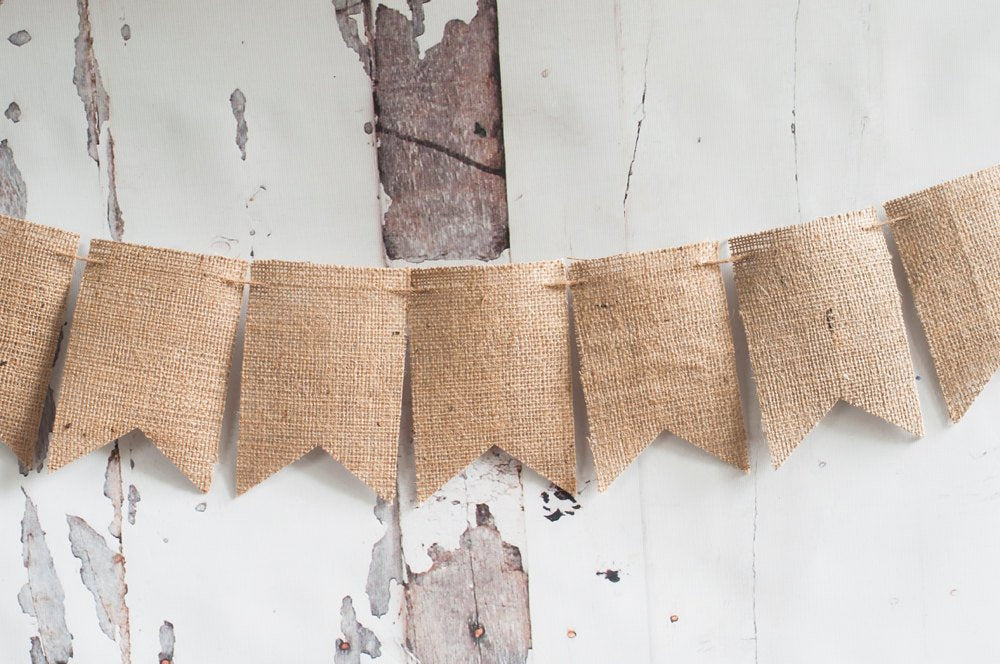 6 to 25 D.I.Y. Burlap Banner, Burlap Banner Kit, Plain Burlap Bunting, Make Your Own Burlap Banner, Fishtails