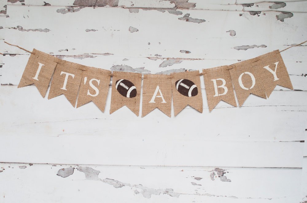 It's A Boy Banner, Football  Banner, Football Baby Shower Banner, Baby Boy Banner, Gender Reveal Banner, Baby Shower Banner, B118