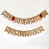 A banner with the text "MY BERRY BIRTHDAY" written on it, along with two red strawberries.