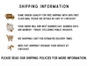 a shipping information section with icons and text providing details about shipping policies.