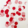 numerous red and white circles scattered across a white background.