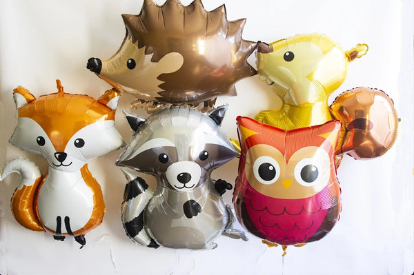 Woodland Animal Balloons | Woodland Party Decor | Fox Balloon Party Props | Raccoon Balloon| Woodland Baby Shower | Fox Birthday Decoration
