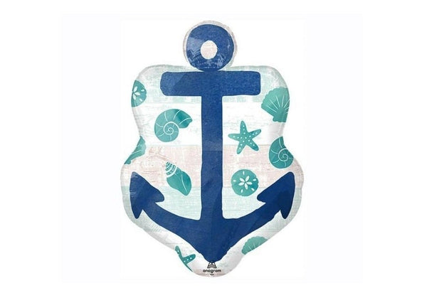 Anchor Balloon, Nautical Party Décor, Beach Party Prop, Anchor Beach Foil Balloon, Nautical Birthday Theme