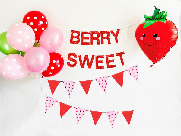 Strawberry Party Collection | Strawberry Party Decor with Balloons | Berry Sweet Decorations | Tutti Fruiti Decor | COL094