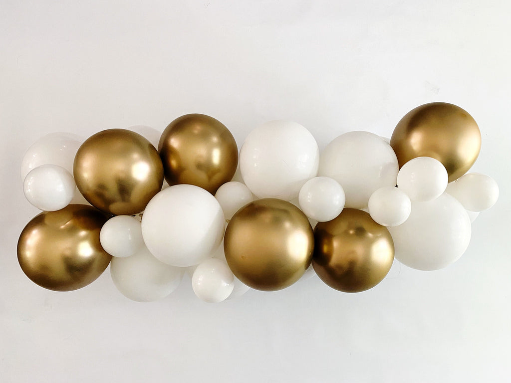 Gold Pineapple Party, Gold White Party Decor, Neutral Balloon Garland, Balloon Party Kit, Gold Happy Birthday Decorations, Balloon Backdrop