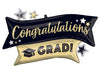 Black and Silver Congrats Grad Balloon | Graduation Party Decorations