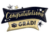 Black and Gold Congrats Grad Balloon | Graduation Party Decorations