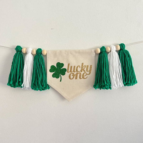 St Patrick's Day Lucky One First Birthday Tassel Banner