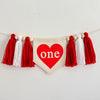 Valentine's Day First Birthday Tassel Banner