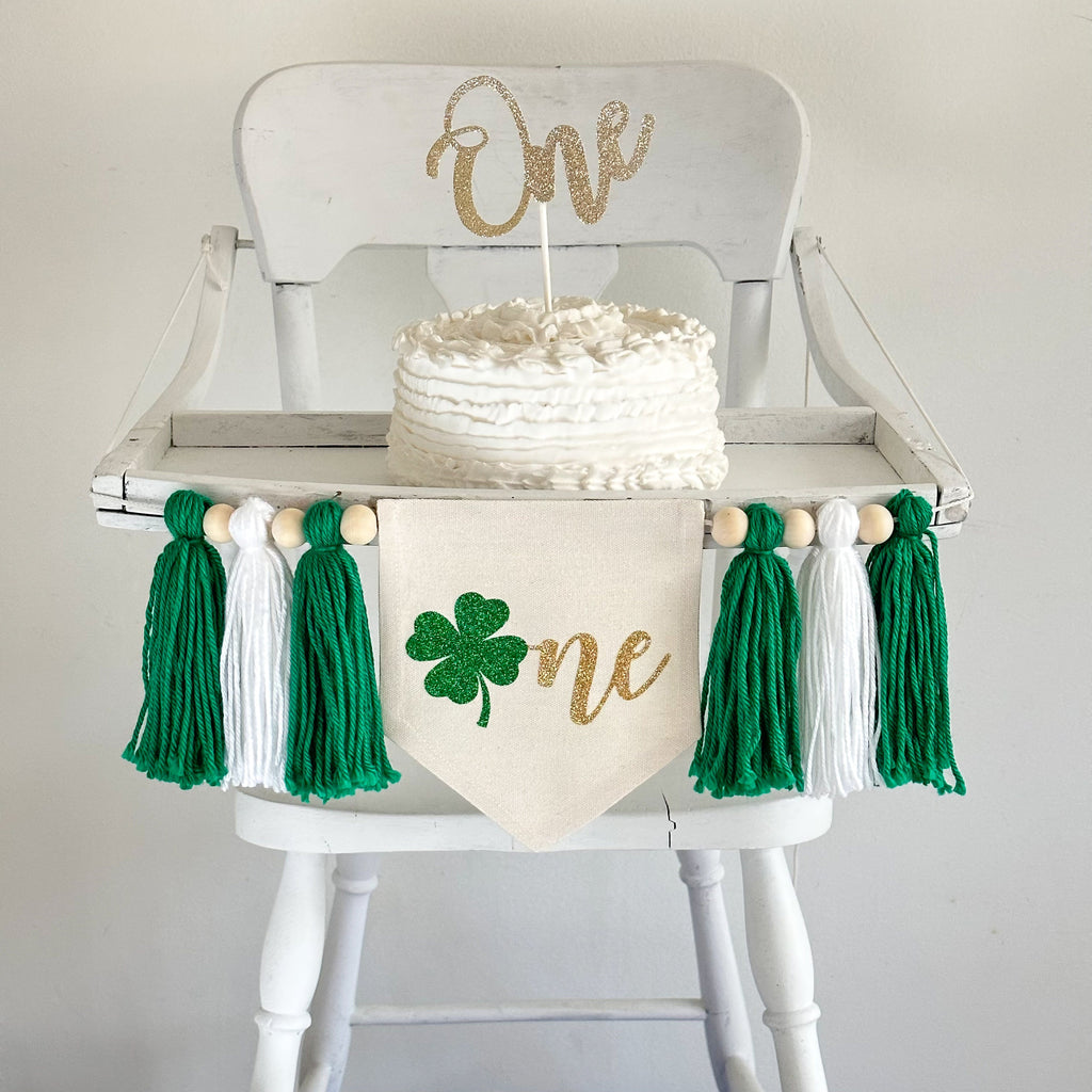 St Patrick's Day Lucky One 1st Birthday Tassel Banner