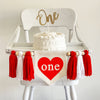 Valentine's Day First Birthday Tassel Banner
