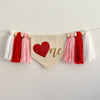 Valentine's Day First Birthday Tassel Banner