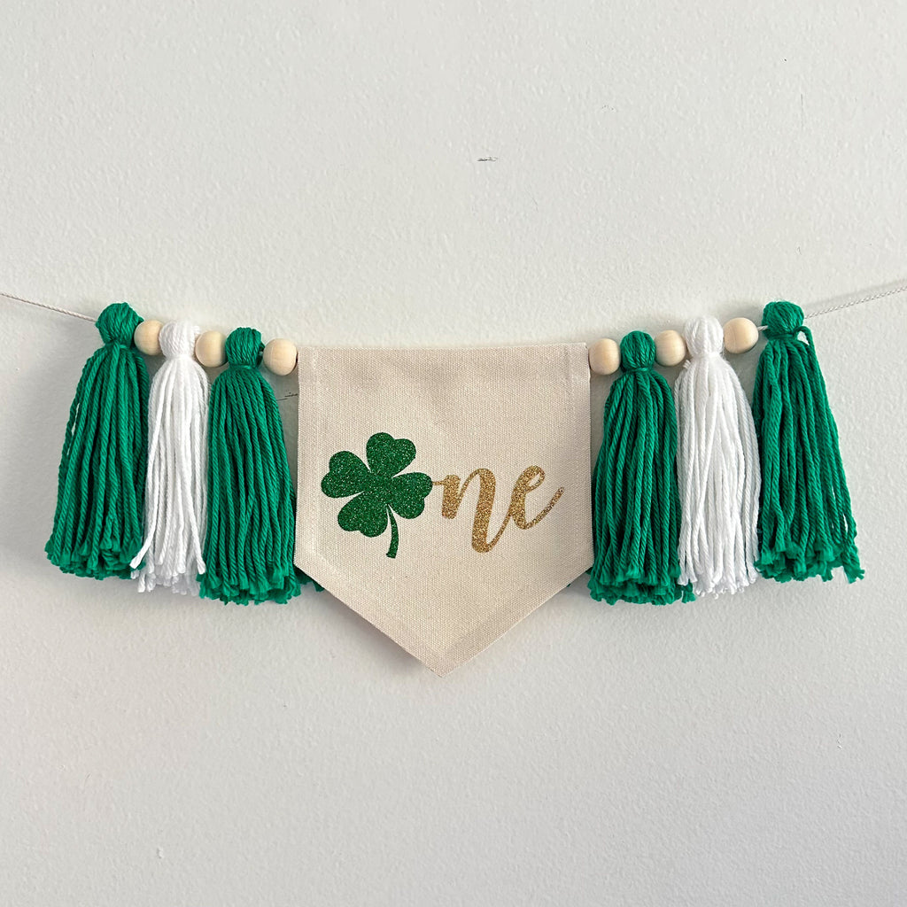 St Patrick's Day Lucky One 1st Birthday Tassel Banner