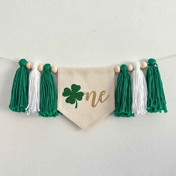 St Patrick's Day Lucky One 1st Birthday Tassel Banner