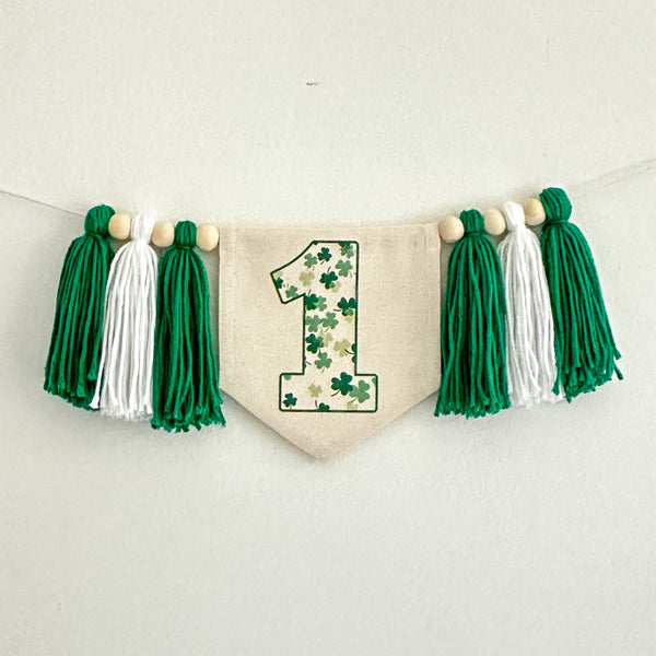 St Patrick's First Birthday Tassel Banner