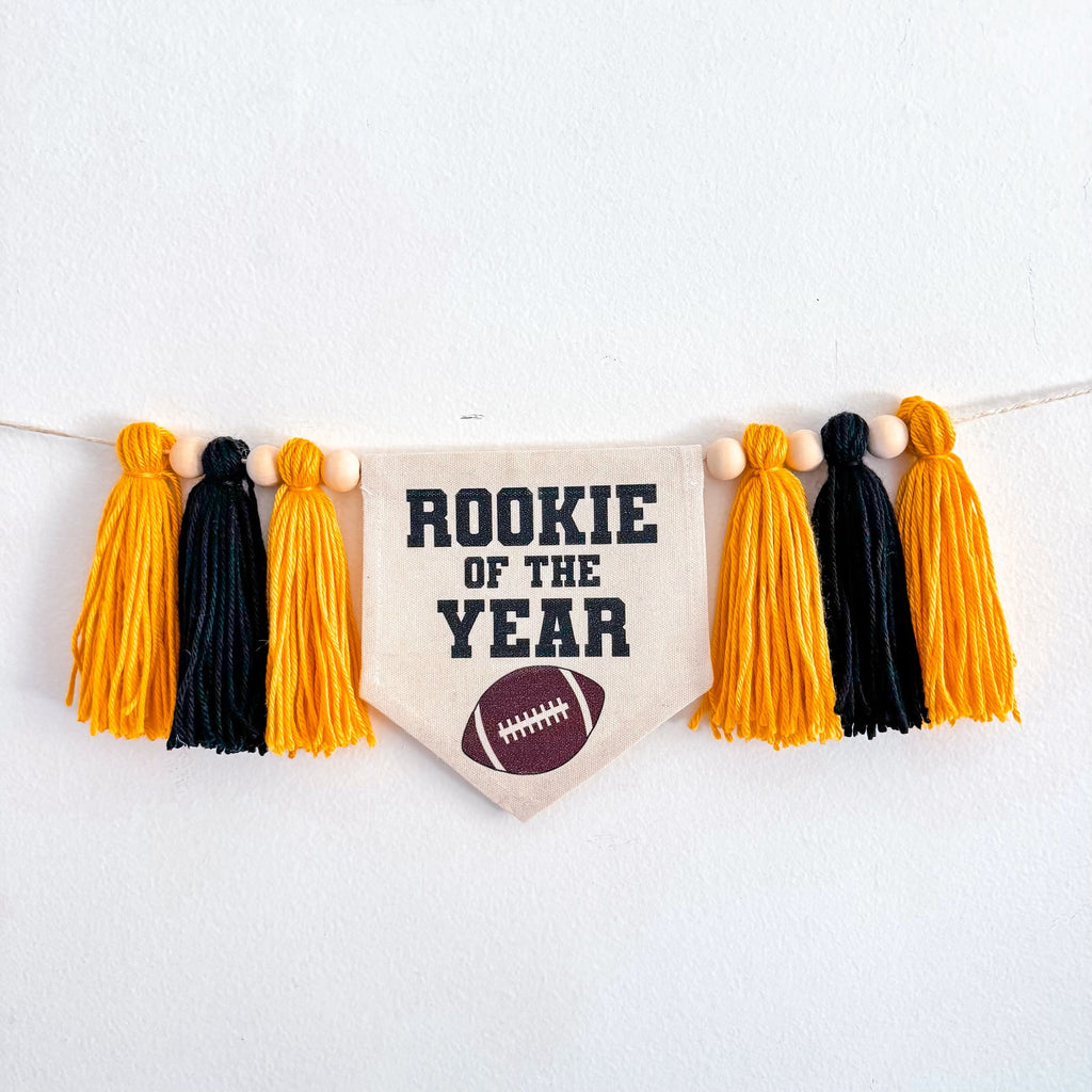Rookie of the Year Football First Birthday Tassel Banner