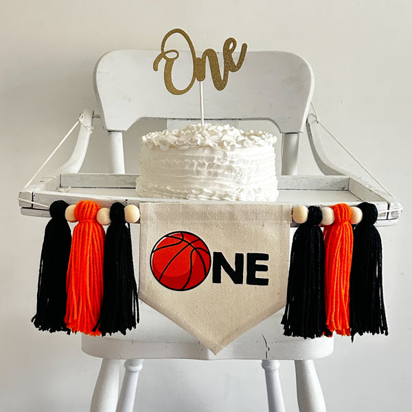 Basketball First Birthday Banner