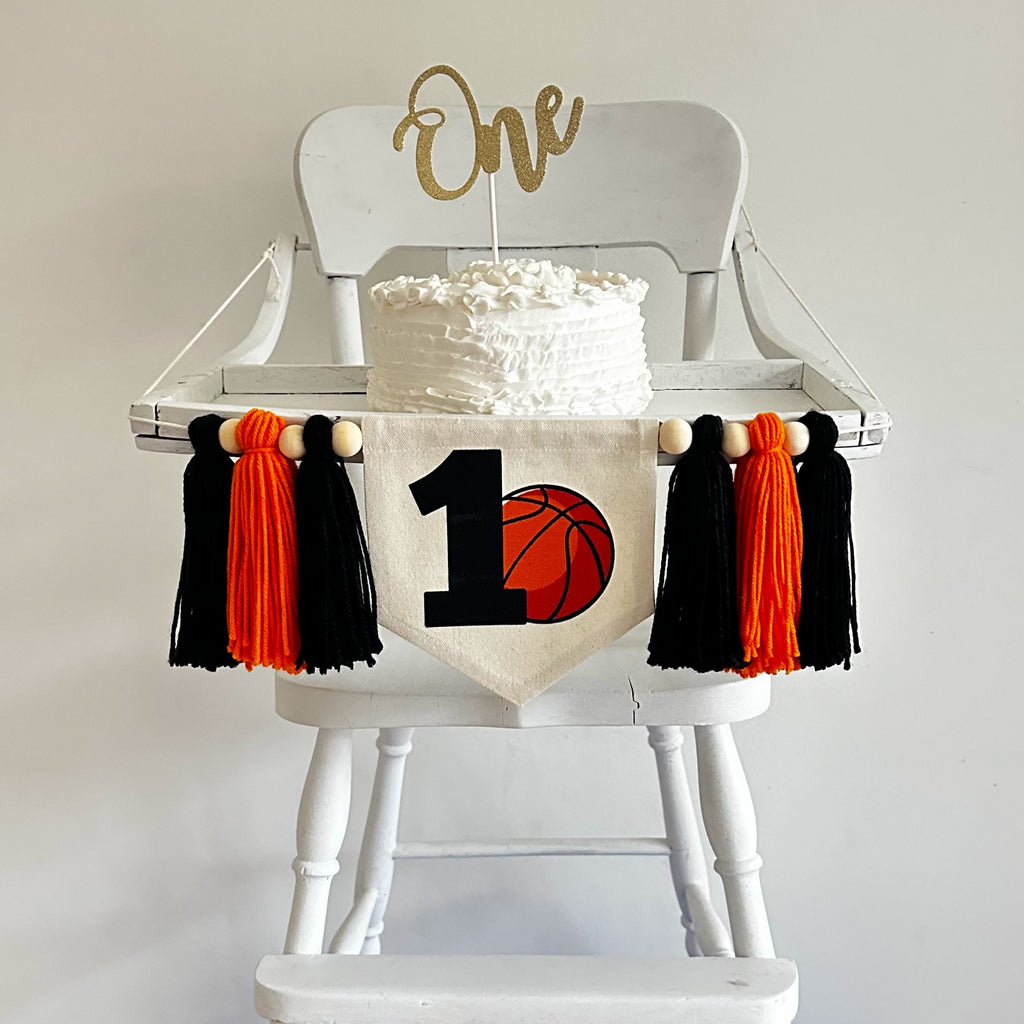 Basketball First Birthday Banner