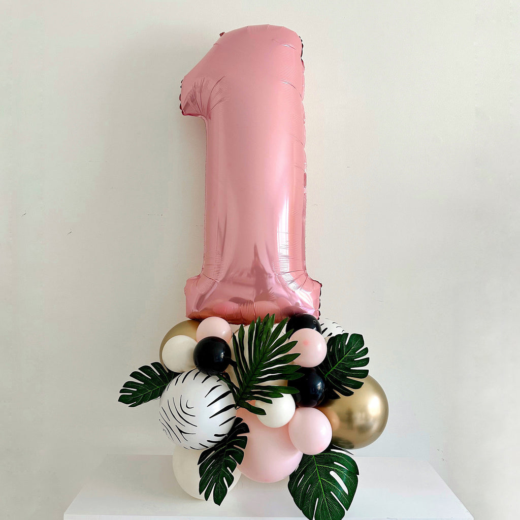 Tropical Safari Birthday Balloon Tower | First Birthday Party Decorations