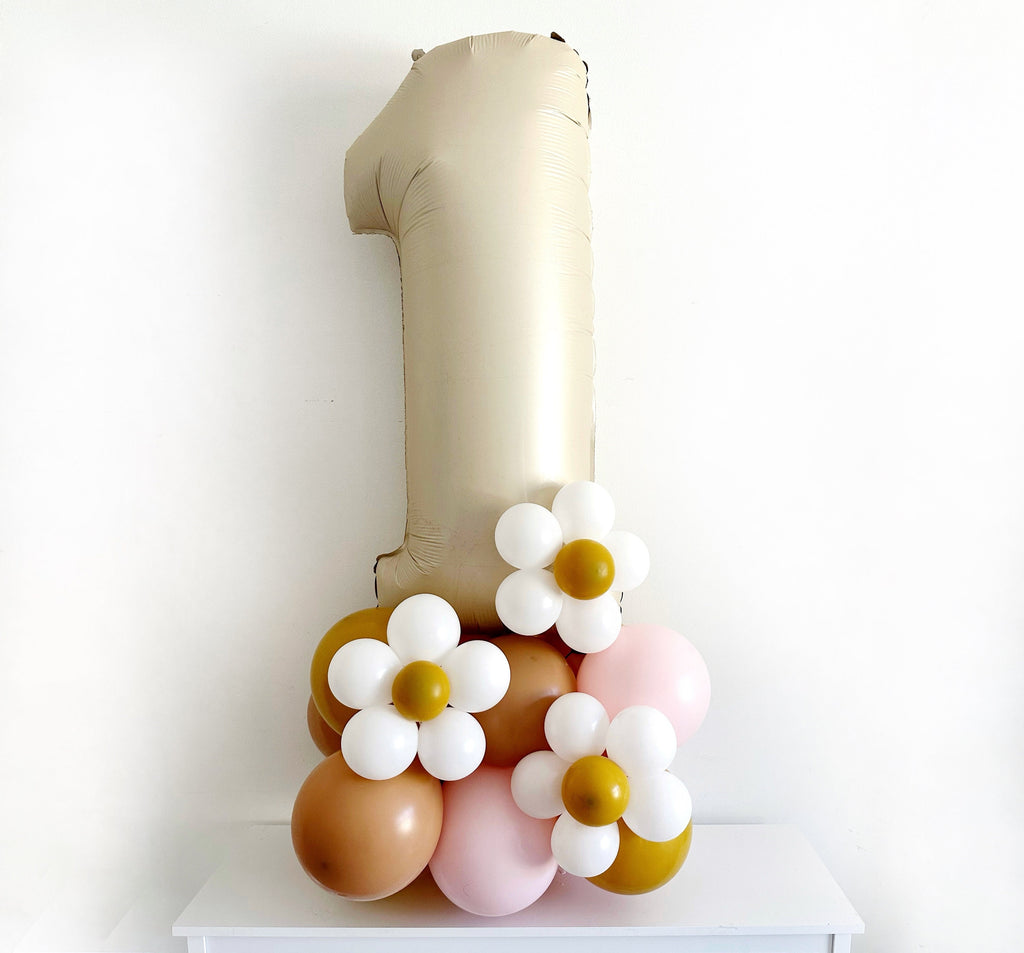 Daisy 1st Birthday Balloon Tower
