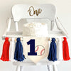 Baseball 1st Birthday Tassel Banner, Rookie of the Year Highchair Decoration, Little Slugger First Birthday Party Sign, Cake Smash Pennant