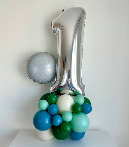 Golf 1st Birthday Balloon Tower