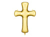 Large Gold Cross Balloon Tower | Blue & Gold Christening Decorations
