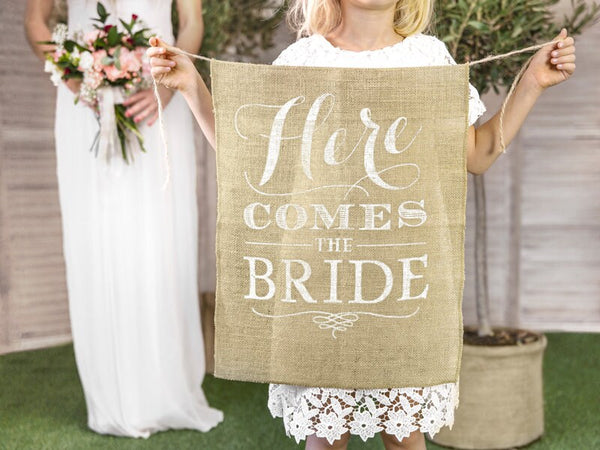 Wedding Banner | Here Comes The Bride Banner | Burlap Wedding Banner | Burlap Wedding Decor | Here Comes The Bride Sign |