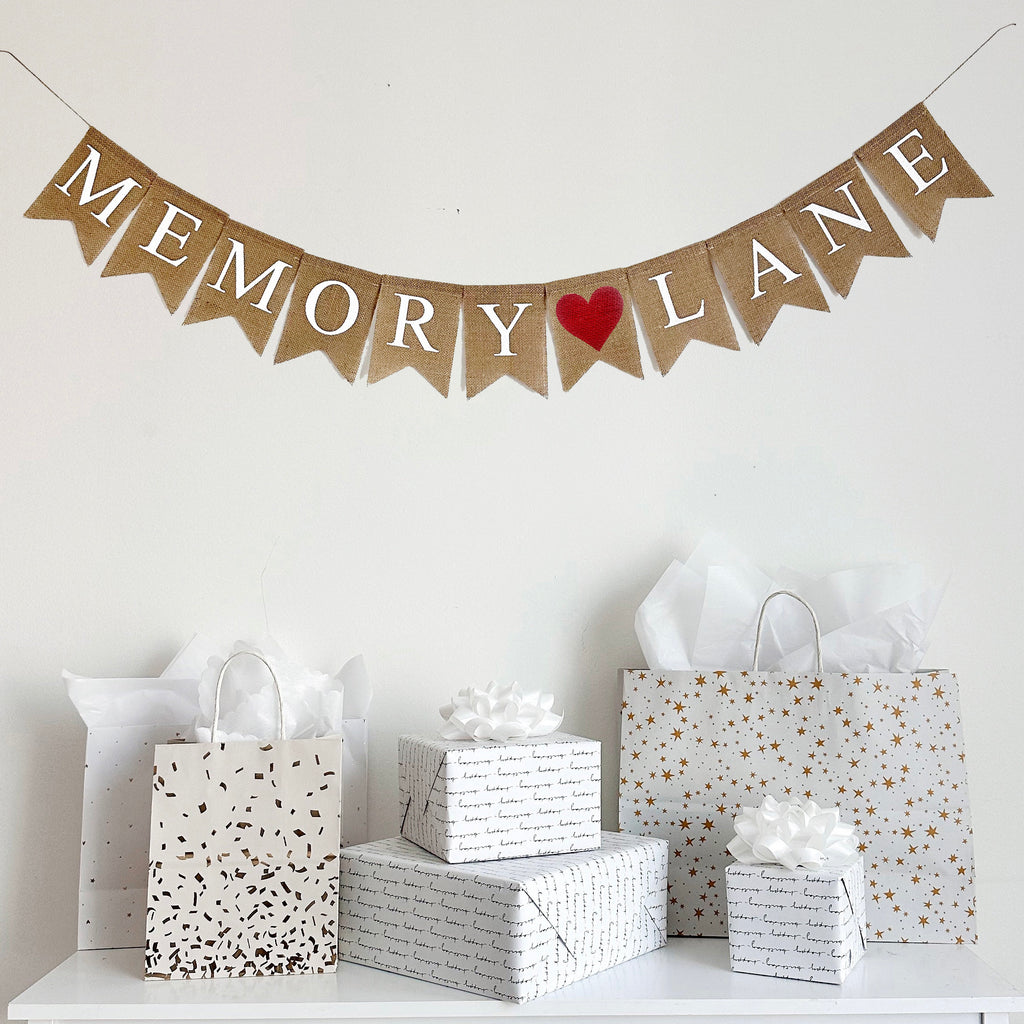 Memory Lane Banner, Graduation or Wedding Anniversary Party Decor, High School or College Reunion Decorations, Memory Lane Sign