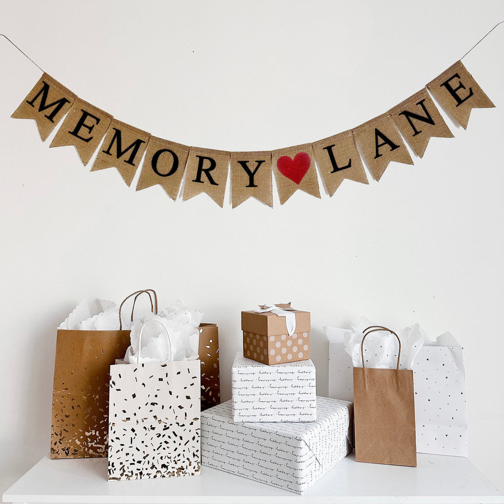 Memory Lane Banner, Graduation, High School or College Reunion, Wedding Anniversary or Retirement Decoration, Memory Lane Sign