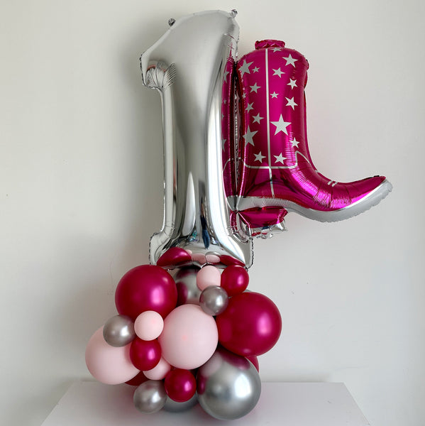 Rodeo 1st Birthday Balloon Tower, Cowgirl First Birthday Decoration, Pink First Birthday Party, Celebrate One Balloon Decor