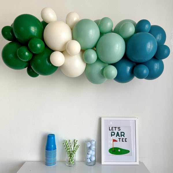 Blue Green Balloon Garland | Neutral Balloon Decor | Birthday Balloon Decor | Blue and Green Shower Party Decor | Blue Party Balloons |