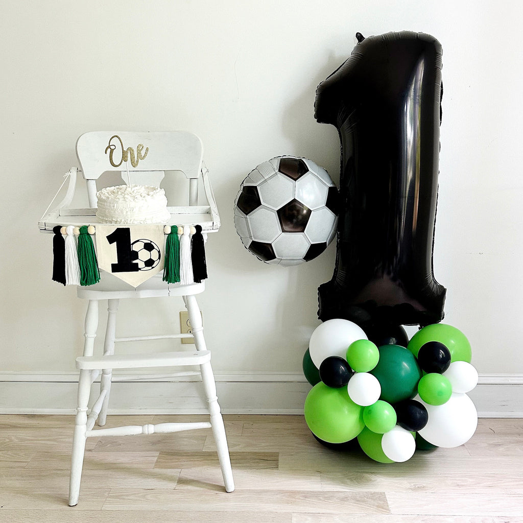 Soccer 1st Birthday Balloon Tower, Rookie of the Year Decoration, Soccer Party Sign, Celebrate One Balloon Decor