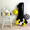 One Cool Dude Birthday Balloon Tower, Smiley Face First Birthday Decoration, Black and Yellow First Birthday Party, 1st Birthday Balloons