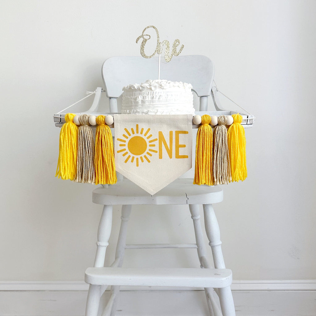 First Trip Around The Sun or Little Sunshine First Birthday Tassel Banner