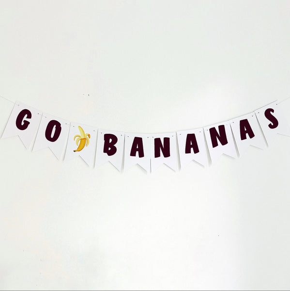 Go Bananas Card Stock Banner, Fruit Second Birthday Party Decorations, Banana Party Banner, Party Banner