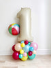 Beach Party Balloon Tower | Summer 1st Birthday Balloons | Beach Ball Decorations