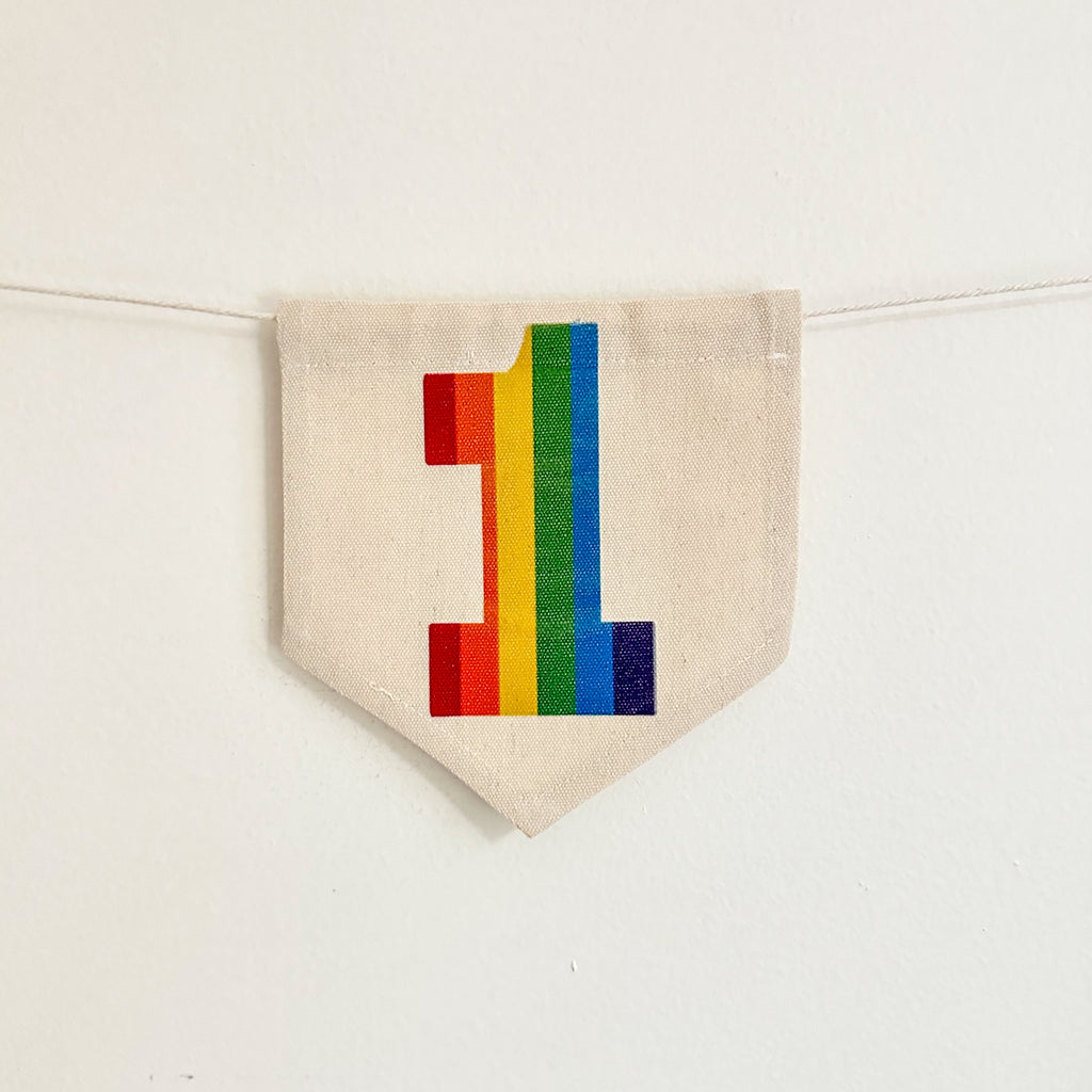 Rainbow First Birthday High Chair Banner