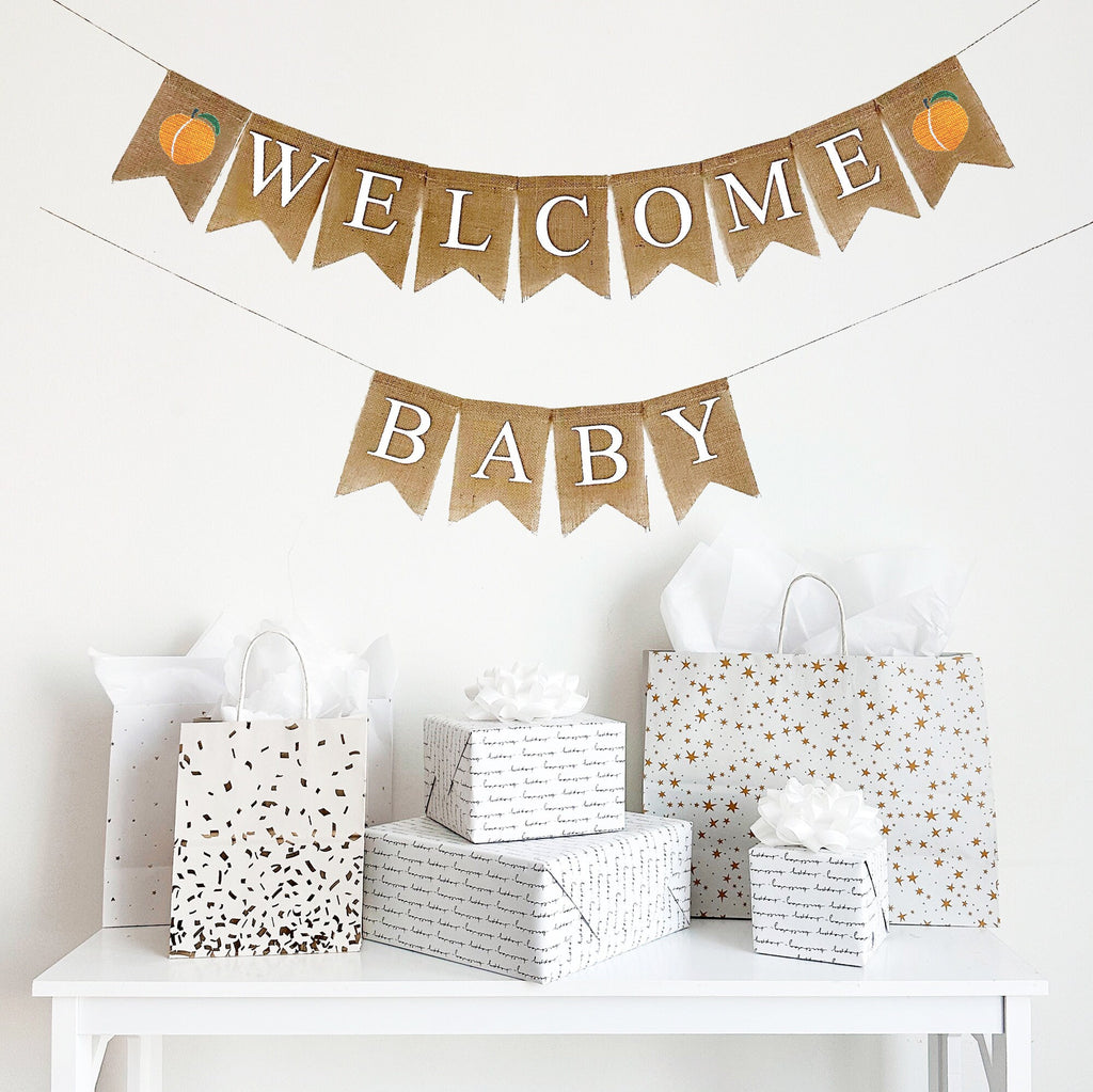 Baby Shower Decorations | Peach Baby Shower | Mama to Be | Gender Reveal | Fruit Party | Peach Party Decor | Burlap Banner