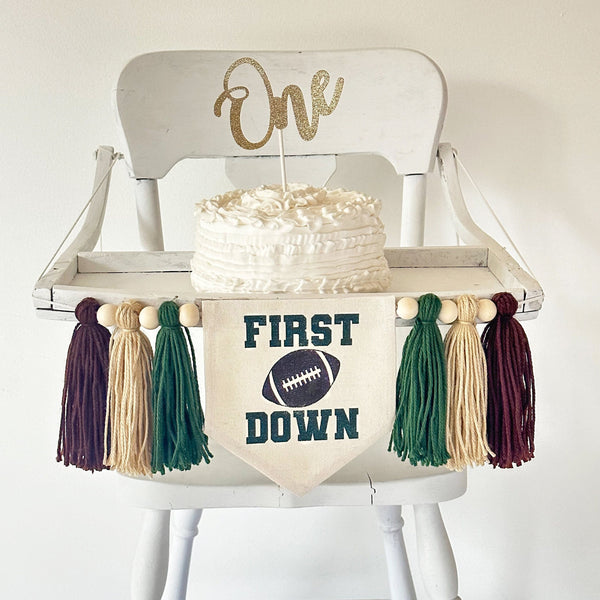 First Down 1st Birthday Tassel Banner